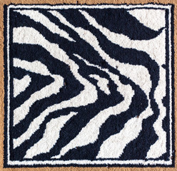 Black and white tiger rug