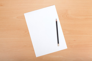 Blank paper with pencil