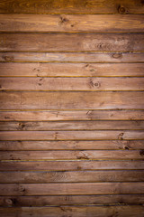 Obraz premium Brown painted wood wall - texture or background