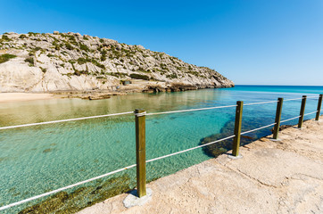 Beautiful bay turquoise sea water, Cala San Vicente, Majorca