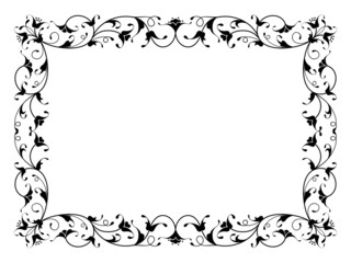 oriental floral ornamental decorative black frame