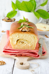Cake with cottage cheese and nuts