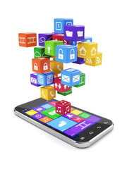 smartphone media concept isolated