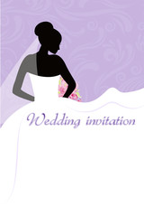 Wedding invitation with bride