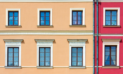 Facade of a building with windows