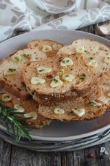 Bruschetta with garlic and rosemary