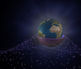 Erde Hülle Explosion