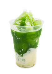 Green soda smoothie isolated on white