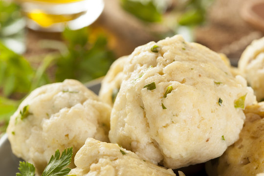 Homemade Matzo Balls With Parsley