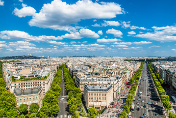aerial view champs elysees paris cityscape  France