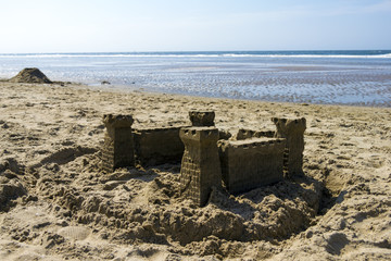 Sand Castle on the Beach, North Sea, Netherlands