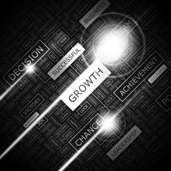 GROWTH. Word cloud concept illustration.  