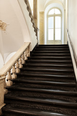 ancient staircase of a classic historic building, interior