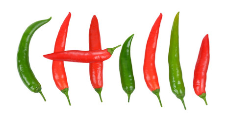 hot chili on white background