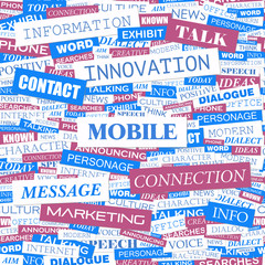 MOBILE. Word cloud concept illustration.  