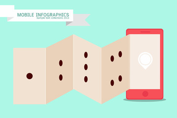 mobile phone and Fold Brochure Design Layout