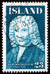 Postage stamp Iceland 1975 Arni Magnusson, Historian