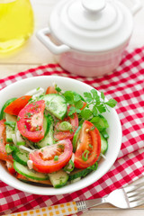 Salad with tomatoes and cucumbers