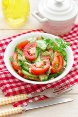 Salad with tomatoes and cucumbers
