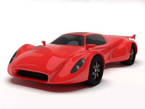 Red Race Car Isolated