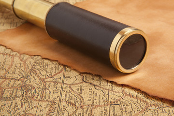 Vintage brass telescope