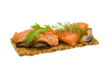 Toast with salmon