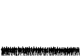 crowd of people - vector silhouettes
