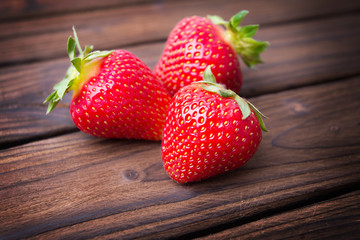 Strawberry on the wooden table