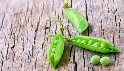 fresh beans broad on wood