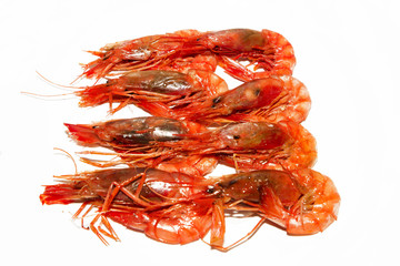 Red prawns cooked