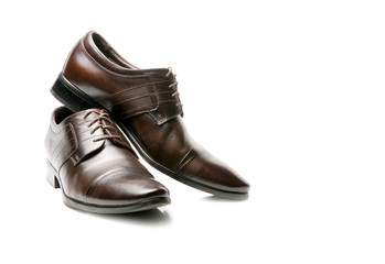 Elegant brown leather men's shoes.