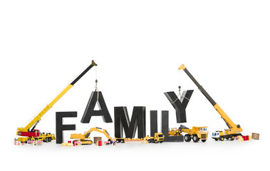 Establish a family: Machines building family-word.