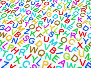 letters of the English alphabet.