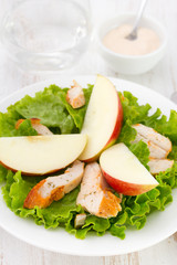 salad with meat and apple