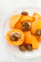 medlar on the white plate