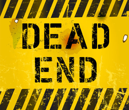 dead end sign, grungy,industrial style ,vector