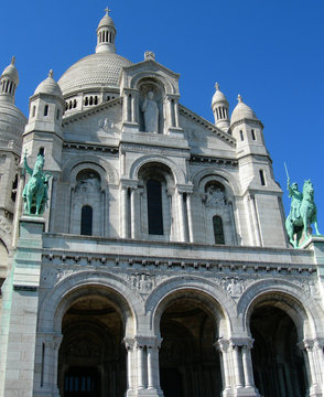 Detail of Sacre Ceure cathedral in Paris, France