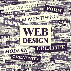 WEB DESIGN. Word cloud concept illustration.  