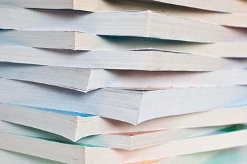 The stack of books, partial view