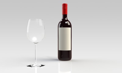 red wine and empty glass