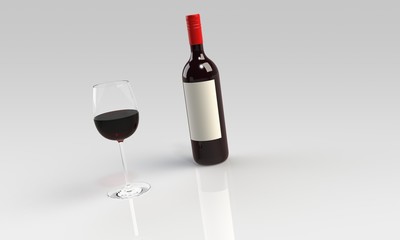 red wine and full glass