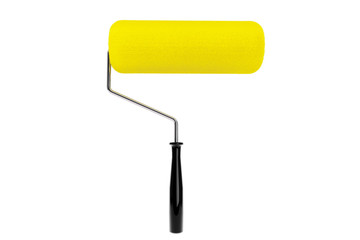 Yellow Paint roller isolated