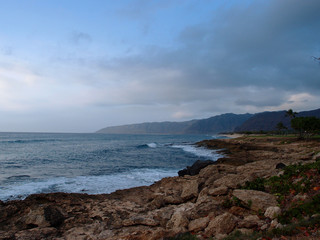Wave crash at Kea'au Beach Park on the West Coast of Oahu