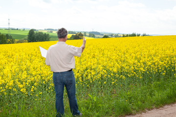 Farmer controlled canola field