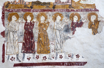 Bergamo - Fresco of prophets in San Michaele church