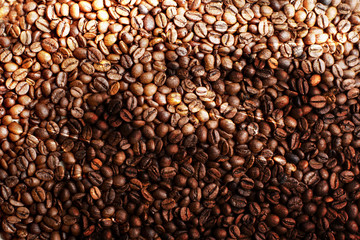 Coffee beans closeup background