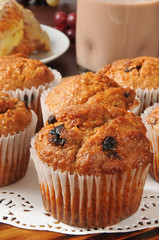 Bran muffins closeup