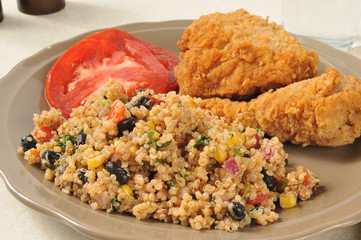 Black bean quinoa salad with chicken