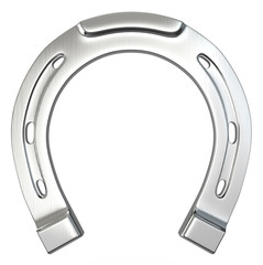 Single scratched silver horseshoe