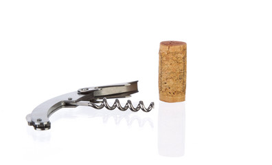 Cork and metal corkscrew